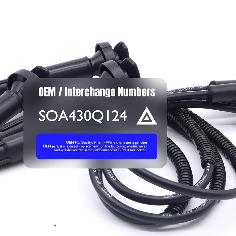 OXCANO SOA430Q119 Ignition Spark Plug Wires Set of 4 Compatible with SAAB 9-2X, Subaru Baja H4 2.5L, Forester H4 2.5L, Impreza H4 2.2L, Impreza H4 2.5L, Legacy H4 2.2L, Legacy H4 2.5L, Outback H4 - Image 3